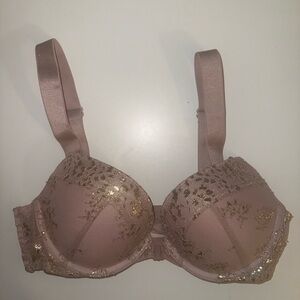Victoria's Secret Pink Bra with Gold Accents